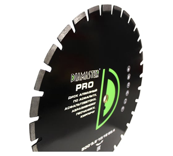 Диск сегментный по асфальту PRO (500х25.4х3.6х10/16 мм; 30Z) DIAMASTER 001000297