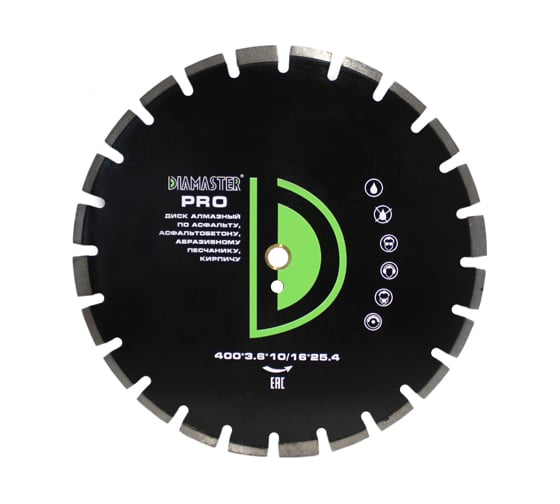 Диск сегментный по асфальту PRO (400х25.4х3.6х10/16 мм; 24Z) DIAMASTER 001.000.6799 1
