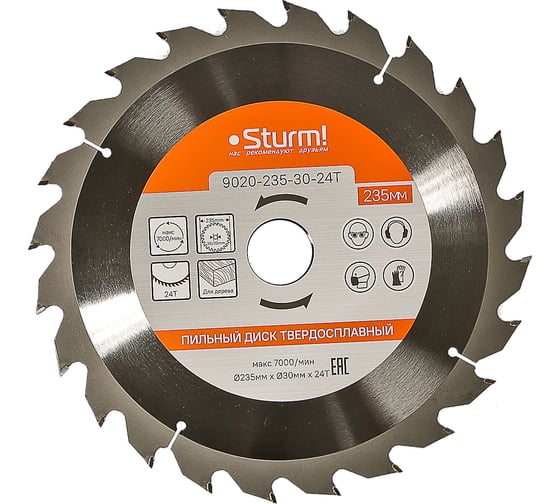 Диск пильный (235x30/20 мм; 24 зуба) Sturm 9020-235-30-24T