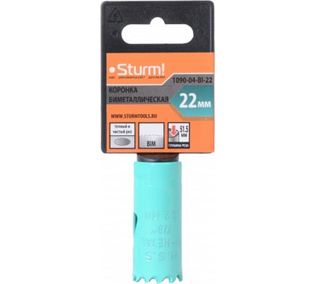 Коронка BI-METAL (22 мм; 7/8") Sturm 1090-04-BI-22