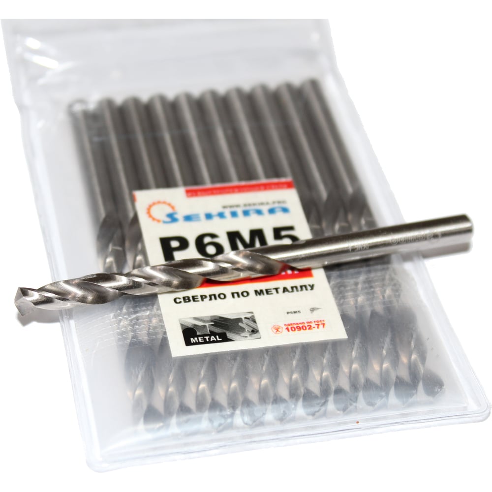 Сверло по металлу (10 шт; 2х24х49 мм; ц/х; Р6М5; А) Sekira 00-00008913 ...