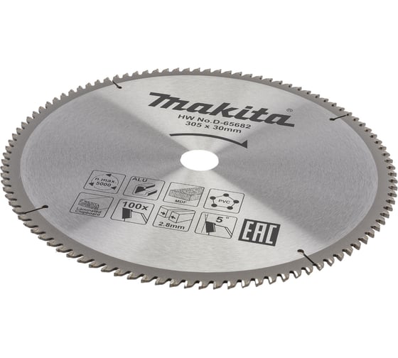 Диск пильный универсальный D-65682 (305х30х2.8 мм; 100Т) Makita 199176