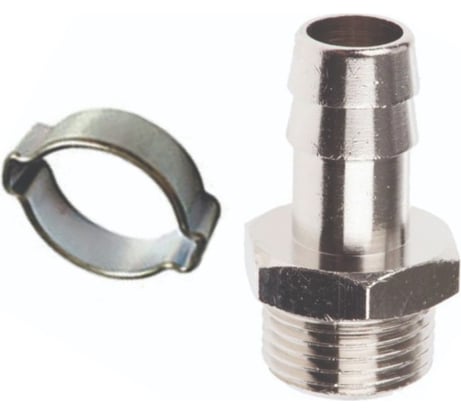 Переходник (1/4"М - елочка 10 мм; обжимное кольцо 10x15 мм) Elitech 0704.023700