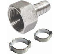 Переходник (1/4"F - елочка 8 мм; два обжимных кольца 8х13 мм) Elitech 0704.025300