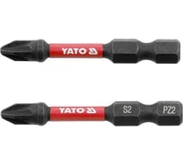 Биты ударные PZ2, 50 мм, 1/4", 2 шт YATO YT-78044