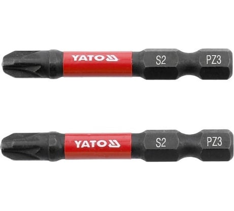 Биты ударные PZ3, 50 мм, 1/4", 2 шт YATO YT-78045