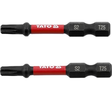 Биты ударные Т25, 50 мм, 1/4", 2 шт YATO YT-78054