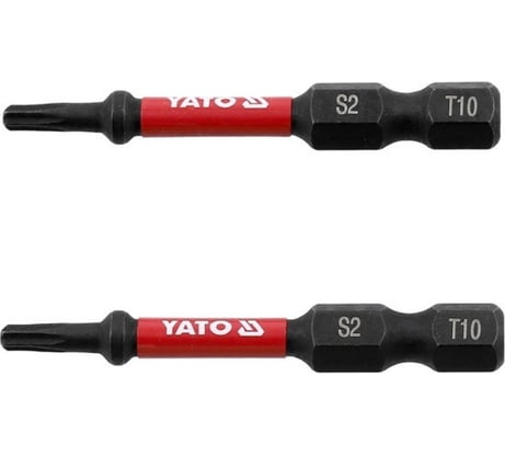Биты ударные Т10, 50 мм, 1/4", 2 шт YATO YT-78051
