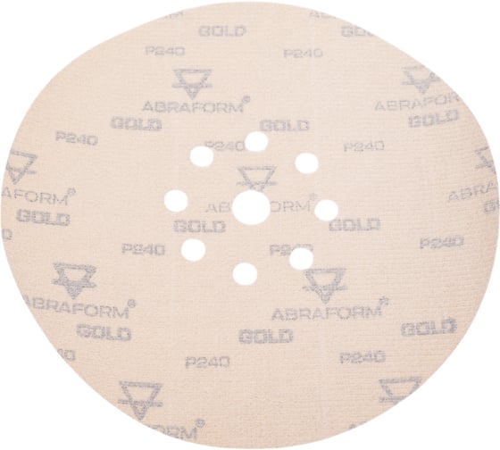 Шлифовальный круг на липучке ABRAFORM Giraffe GOLD 225 мм, 9 отв., Р240, 5 шт AF5-GG-240