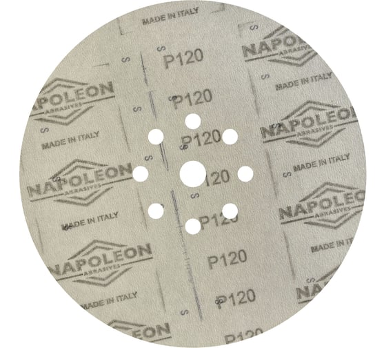 Шлифовальный круг на липучке ABRAFORM Giraffe GOLD 225 мм, 9 отв., Р120, 5 шт AF5-GG-120