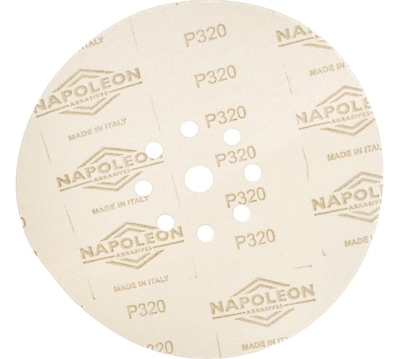 Шлифовальный круг на липучке ABRAFORM Giraffe GOLD 225 мм, 9 отв., Р320, 5 шт AF5-GG-320