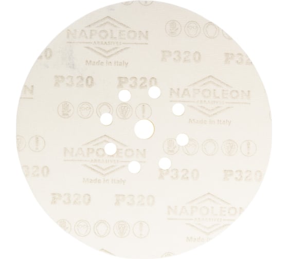 Шлифовальный круг на липучке ABRAFORM Giraffe GOLD 225 мм, 9 отв., Р320, 5 шт AF5-GG-320