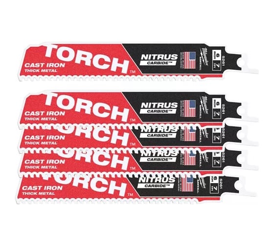 Полотно THE TORCH NITRUS TCT (5 шт; 150 мм; 7 TPI) для сабельной пилы Milwaukee 48005561 1