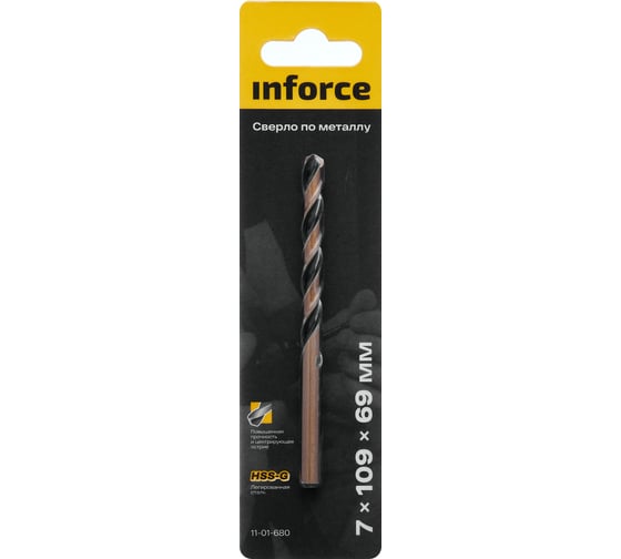 Сверло по металлу HSS-G (7х109х69 мм) Inforce 11-01-680