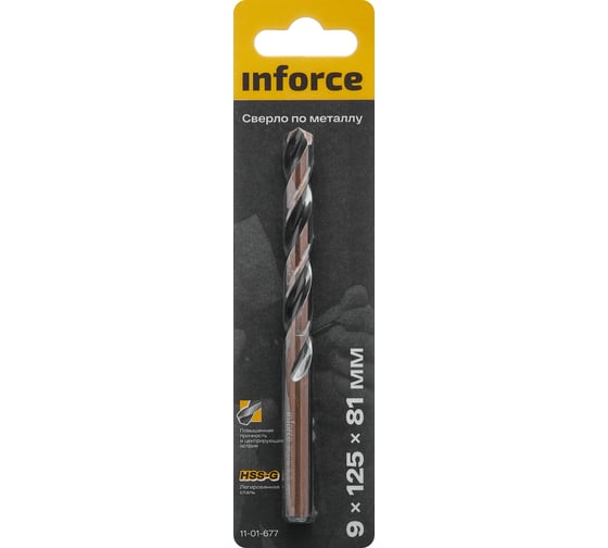 Сверло по металлу HSS-G (9х125х81 мм) Inforce 11-01-677