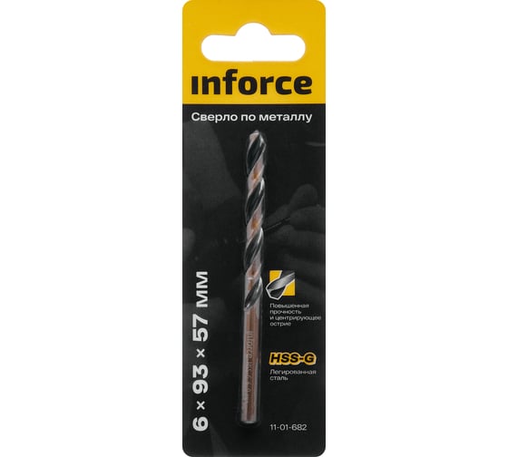 Сверло по металлу HSS-G (6х93х57 мм) Inforce 11-01-682