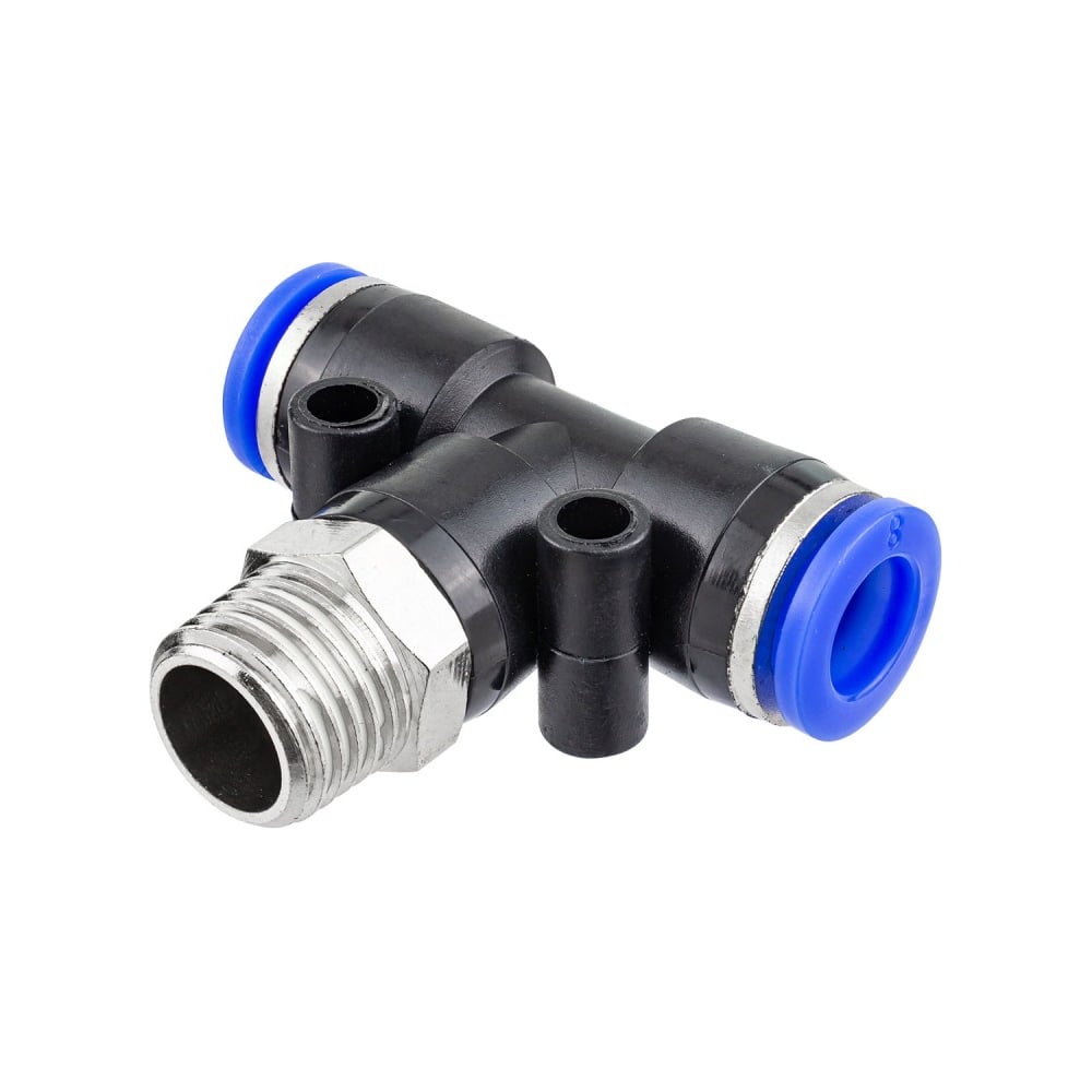 Фитинг Т-образный для пластиковых трубок 8 мм с наружной резьбой 1/4 ...