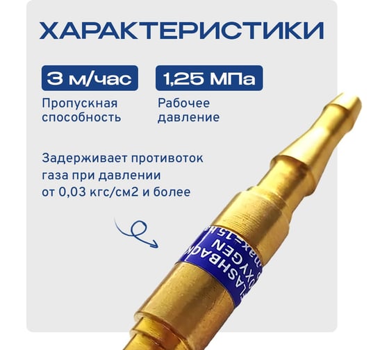 Клапан огнепреградительный КОК в разрыв рукава ATLASWELD ATLKOKRUK
