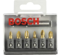 Набор бит с битодержателем (6 шт; 25 мм; PZ1/2/3; TIN) Bosch 2607001941