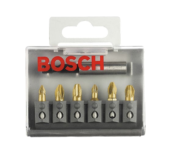 Набор бит с битодержателем (6 шт; 25 мм; PZ1/2/3; TIN) Bosch 2607001941 1