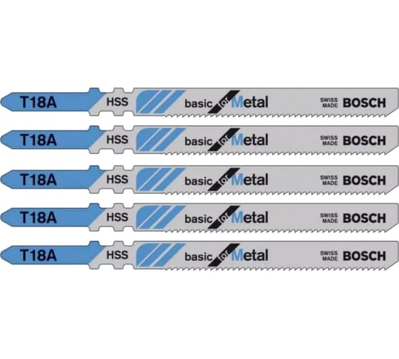 Пилка (5 шт; T18А; HSS) для лобзика Bosch 2608631002 1