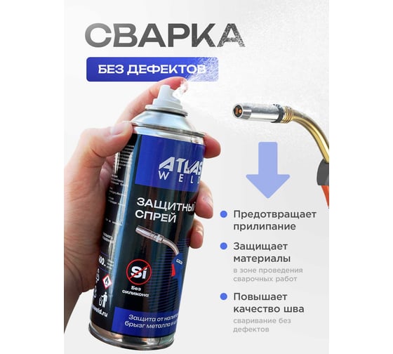Спрей антипригарный (без силикона) 400 мл ATLASWELD ATL-sprey.antpr