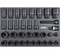 Набор ударных головок 3/4''DR, 17-46 мм, короткие и длинные, 34 предмета в мягком ложементе TOPTUL GED3426