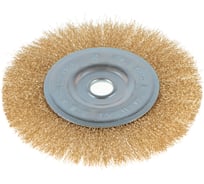 Щетка крацовка для УШМ, дисковая, витая, латунированная, 200 мм GREPP 210-200