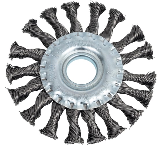 Щетка крацовка для УШМ, дисковая, жгутированная, 115 мм GREPP 211-115