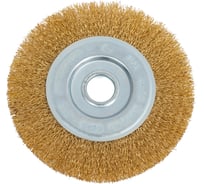 Щетка крацовка для УШМ, дисковая, витая, латунированная, 150 мм GREPP 210-150
