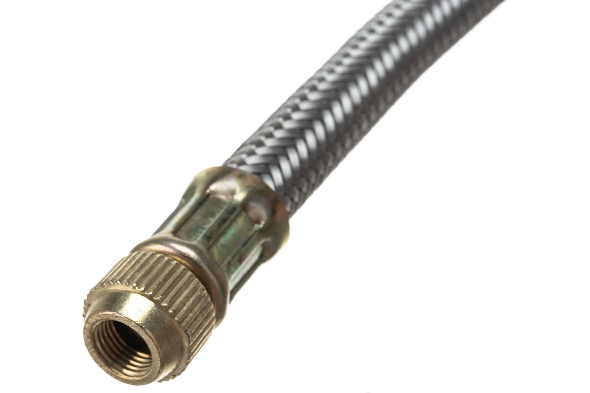 Шланг подкачки внутреннего колеса. Ø12mm 301*4% Stainless Steel Braided Hose f1/2*m10*1(17mm+31mm)-milling. Hose Crease 3000 psi 1/8 ". Соединитель KS 215 PTFE. Гибкая подводка PTFE.