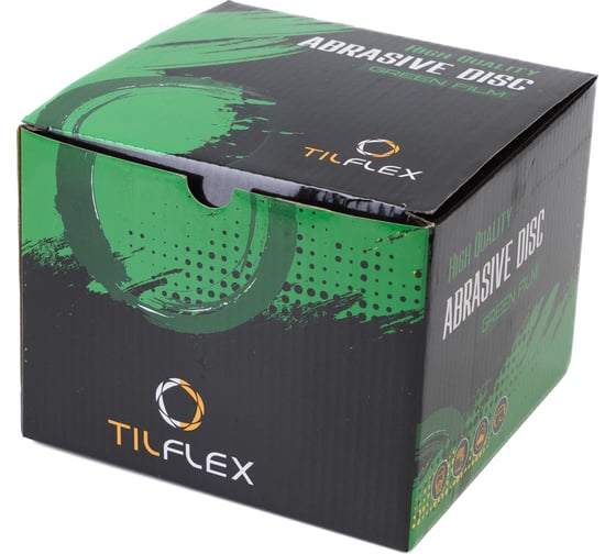 Абразивный круг GREEN Film 150 мм, P120, 15 отверстий, на липучке, 100 шт TILFLEX TL41-120/100