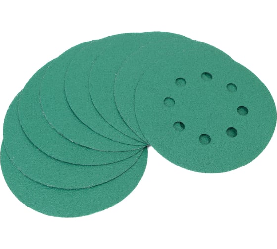 Абразивный круг GREEN Film 125 мм, P180, 8 отверстий, на липучке, 10 шт TILFLEX TL40-180/10