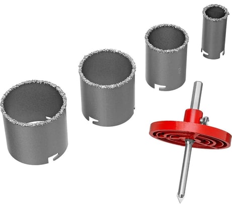 Набор коронок 33-73 мм, 6 предметов, по плитке, гипроку, газобетону, ВК8 карбид-вольфрама Diamond Industrial DIDCARB3373