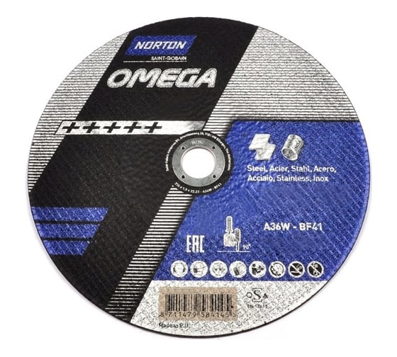Круг отрезной N-Omega (230x2x22.23 мм; BF41 A36W) Norton 66253370037 1