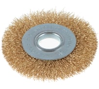 Щетка крацовка для УШМ, дисковая, витая, латунированная, 125 мм GREPP 210-125