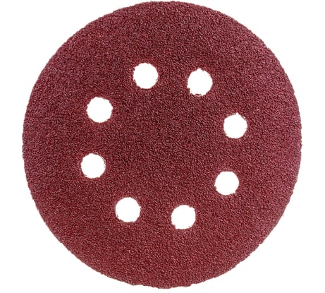 Круги шлифовальные наждачные на липучке (10 шт; 125 мм; P60; 8 отверстий) ZOLDER Z-108-608