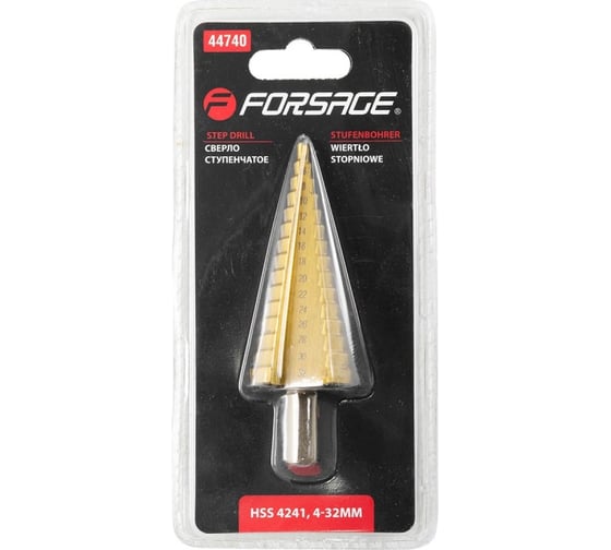 Сверло ступенчатое HSS 4241 4-32 мм Forsage F-44740(29853)