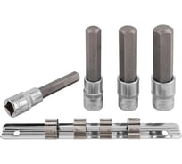 Набор головок-бит HEX 6-гранных на планке (4 шт; 1/2") Forsage F-40917L(46631)
