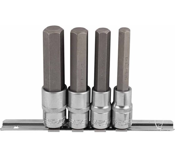 Набор головок-бит HEX 6-гранных на планке (4 шт; 1/2") Forsage F-40917L(46631)