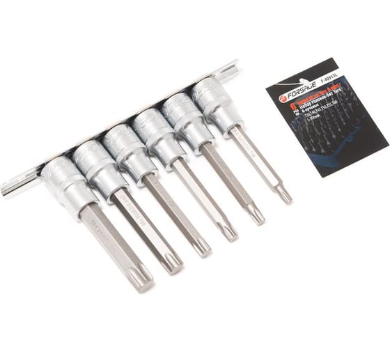 Набор головок-бит Torx 6-гранных (6 шт; 1/2") Forsage F-40913L(46626) 1
