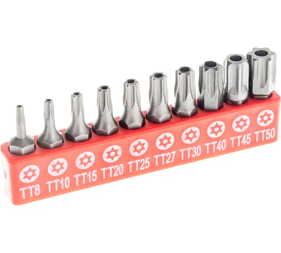 Набор бит TORX с отверстием в блистере (10 шт; 1/4") Forsage F-21022T(8366)