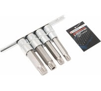 Набор головок-бит Spline 12-гранных на планке (4 шт; 1/2") Forsage F-40916L(46629)