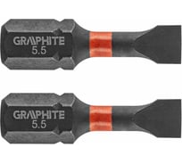 Биты ударные Graphite SL5.5 x 25 мм 1/4" S2 2 шт. 56H510