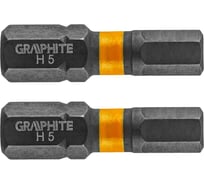 Биты ударные Graphite HEX 5 x 25 мм 1/4" S2 2 шт. 56H508