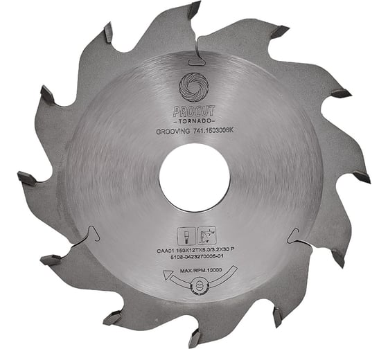 Пильный диск пазовый 150x30x6/3 мм, Z=12, F, по древесине, фанере PROCUT 741.1503006K.ECO 1