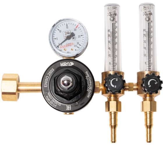 Регулятор расхода газа для углекислоты и аргона Base Control SE FLOW AR/CO2 с 2-мя ротаметрами 20/- МПа, 30/40 л/мин, поверенный KRASS 0870478KRPV