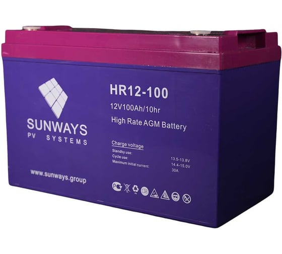 Аккумуляторная батарея HR12-100 для ИБП Sunways SW101546 1