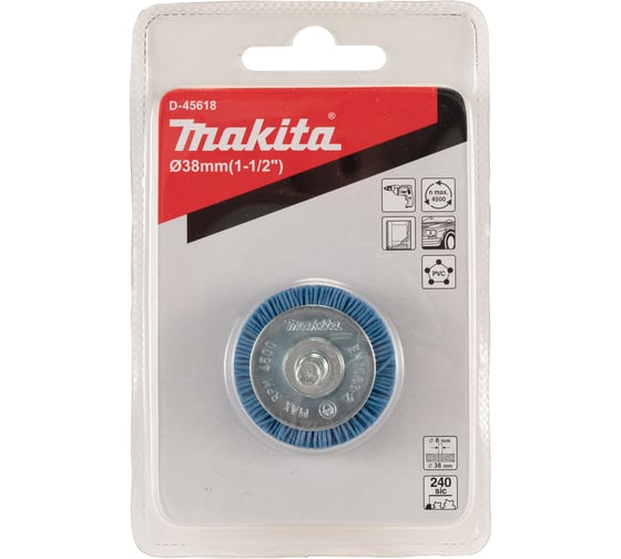 Щетка нейлоновая дисковая (38 мм; Р240; хвостовик 6 мм) Makita D-45618