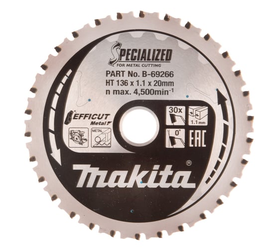 Диск пильный по металлу EFFICUT (136x20 мм; 30T) Makita B-69266